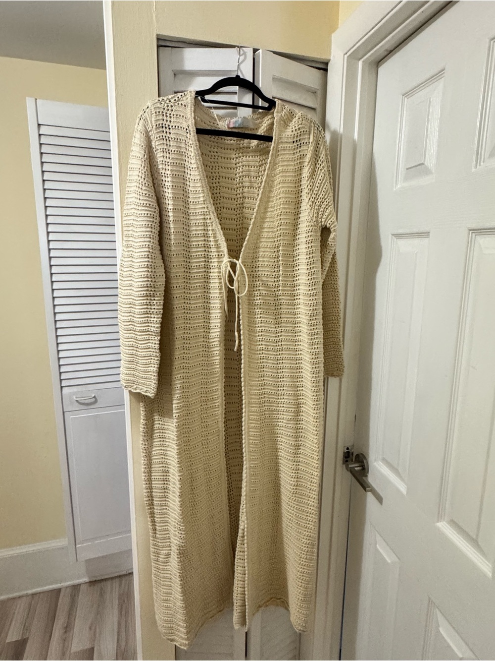 Free People Beach Long Crochet Knit Cardigan